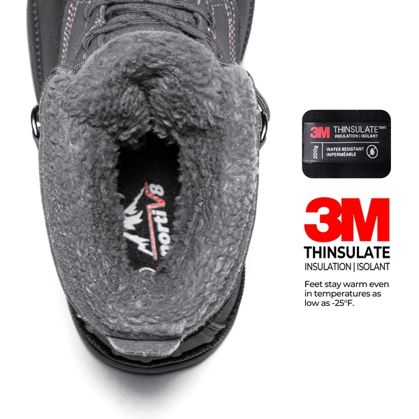 Men's Waterproof Insulated Snow Boots【Wide Fit】 - GREY-BLACK - 1