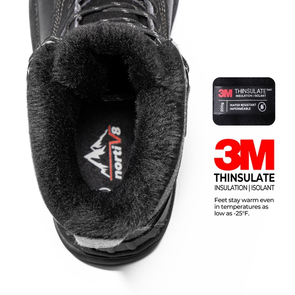 Men's Waterproof Insulated Snow Boots【Wide Fit】 - BLACK - 1