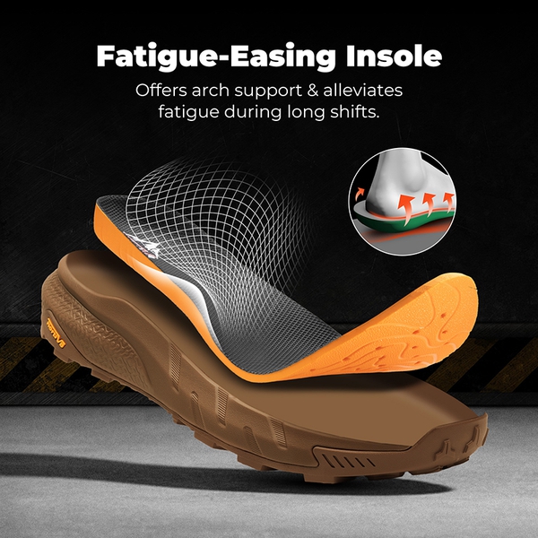 Men's Lightweight Non-Slip Nano Toe Cap Work Boots - COYOTE - 7