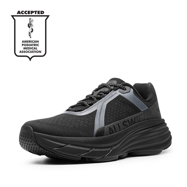 Men’s Breathable Lightweight Running Shoes - BLACK -  0