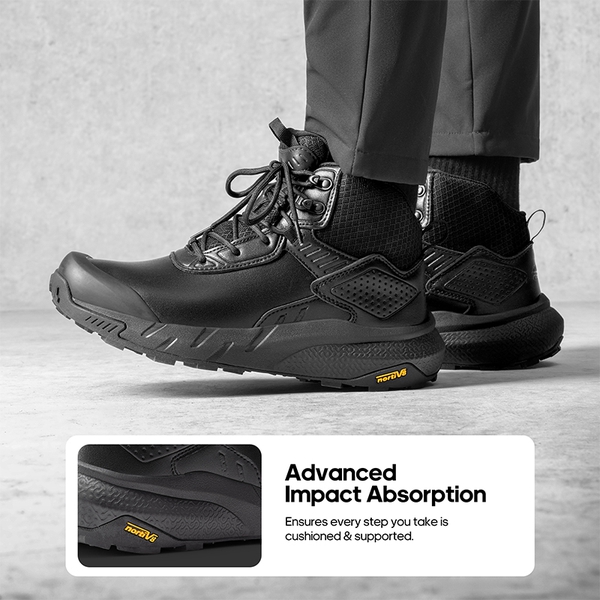 [VaporGuard] Men's Waterproof Military Tactical Work Boots - BLACK - 4