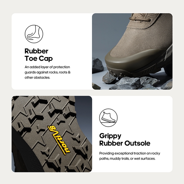 [VaporGuard] Men's Waterproof Military Tactical Work Boots - COFFEE - 5