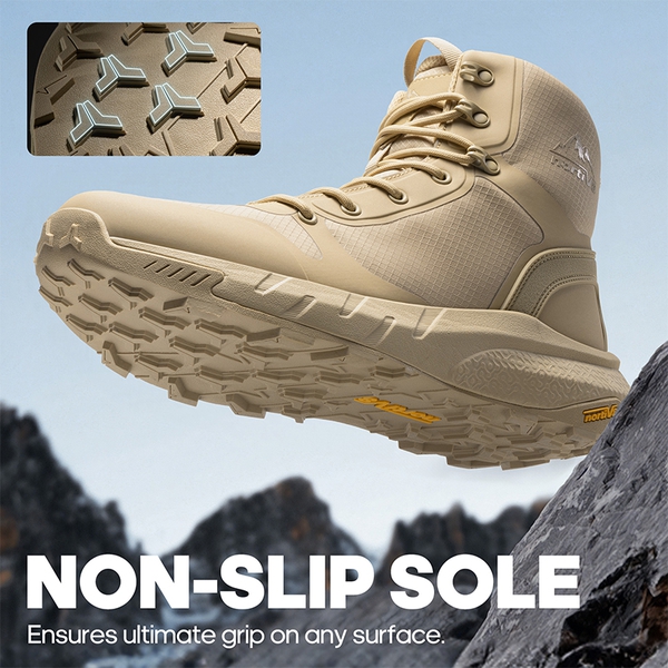 Men's Lightweight Textile Zip Military Boots - SAND - 8