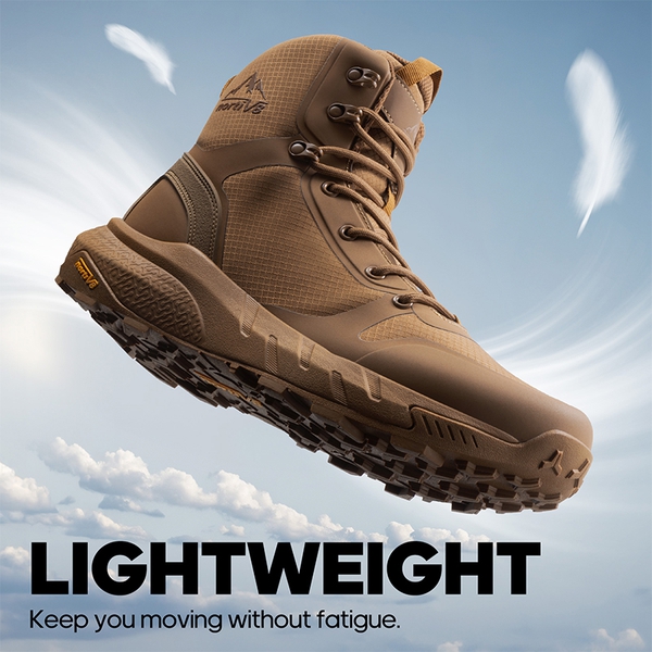 Men's Lightweight Textile Zip Military Boots - COYOTE - 10