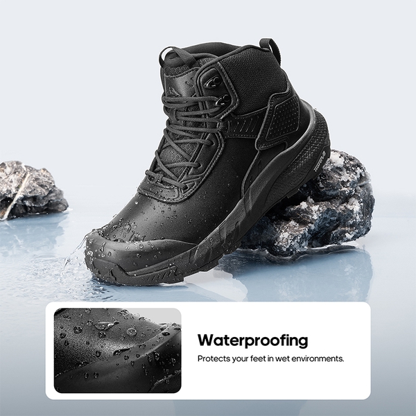 [VaporGuard] Men's Waterproof Military Tactical Work Boots - BLACK - 3