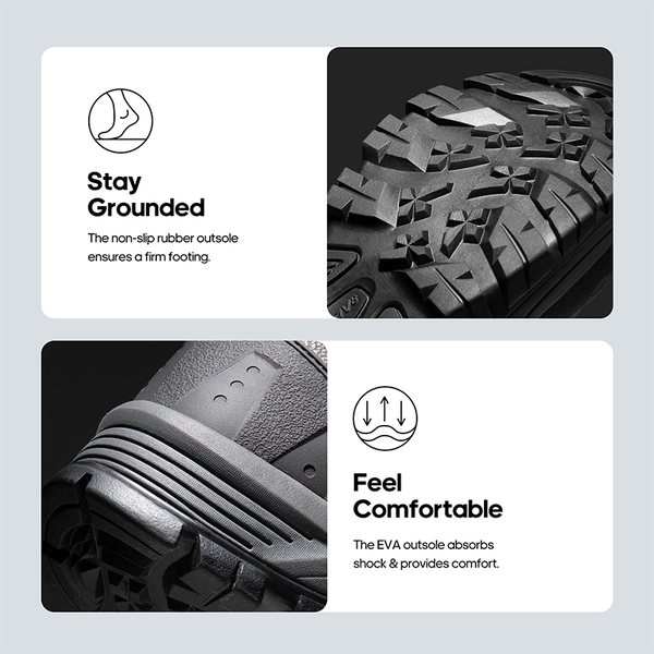 Men's Waterproof Insulated Winter Snow Boots - BLACK GREY - 3