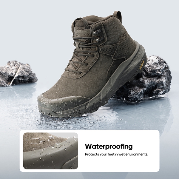 [VaporGuard] Men's Waterproof Military Tactical Work Boots - COFFEE - 3