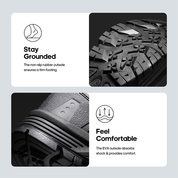 Men's Waterproof Insulated Winter Snow Boots - BLACK - 5