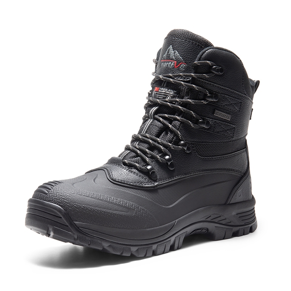 Men's Waterproof Thinsulate Fur Snow Boots【Wide Fit】 - BLACK -  0