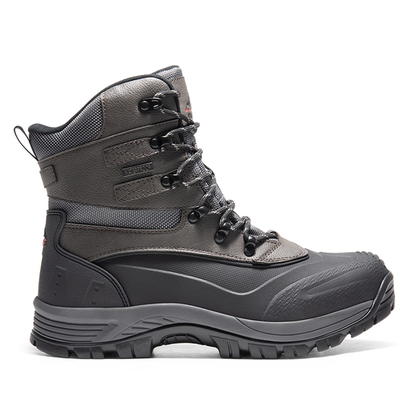 Men's Waterproof Insulated Winter Snow Boots - BLACK GREY - 5
