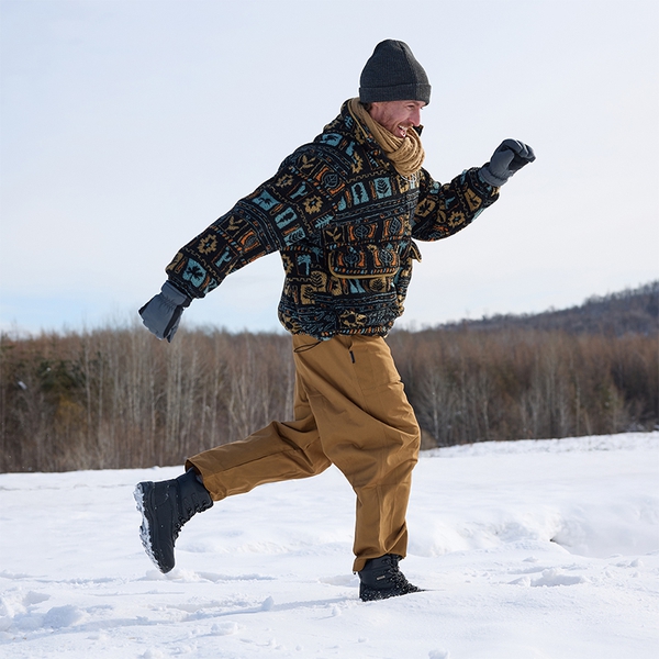 Men's Waterproof Thinsulate Fur Snow Boots【Wide Fit】 - BLACK - 7