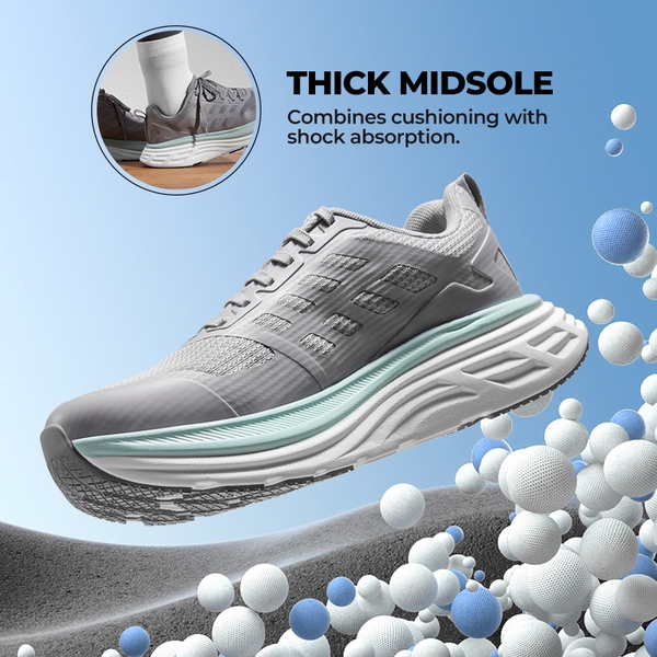 [ActiveFloat] Women's Breathable Lifestyle Walking Sneakers - GREY - 2