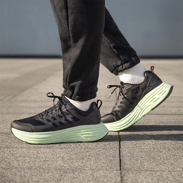 [ActiveFloat] Men's Comfortable Lightweight Running Shoes - BLACK/GREEN - 8