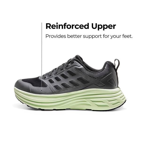 [ActiveFloat] Men's Comfortable Lightweight Running Shoes - BLACK/GREEN - 5