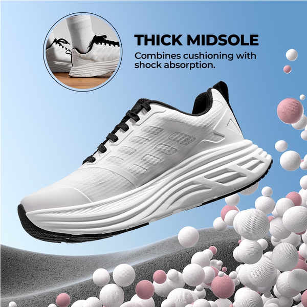 [ActiveFloat] Women's Breathable Lifestyle Walking Sneakers - WHITE - 2