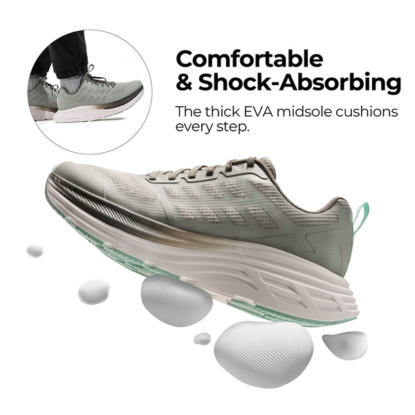 [ActiveFloat] Men's Comfortable Lightweight Running Shoes - GREYISH GREEN - 2