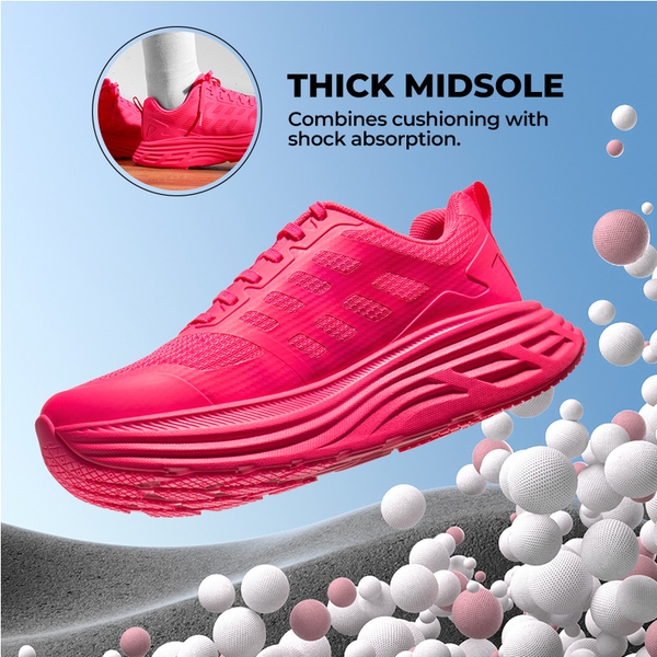 [ActiveFloat] Women's Breathable Lifestyle Walking Sneakers - HOT PINK - 2