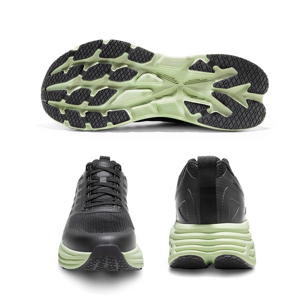 [ActiveFloat] Men's Comfortable Lightweight Running Shoes - BLACK/GREEN - 6