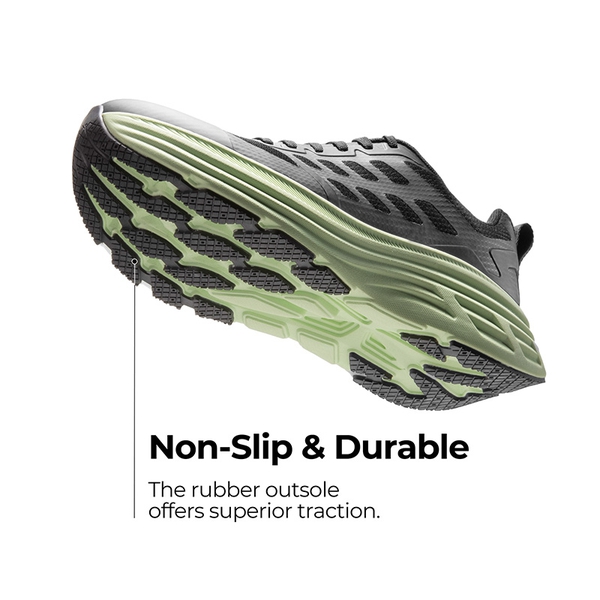 [ActiveFloat] Men's Comfortable Lightweight Running Shoes - BLACK/GREEN - 3