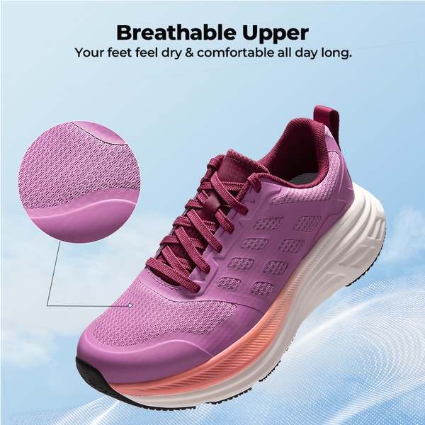 [ActiveFloat] Women's Breathable Lifestyle Walking Sneakers - PURPLE - 4