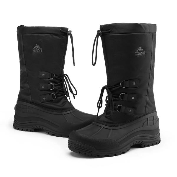 Men's Warm Waterproof Wind-Resistant Snow Boots - BLACK - 5