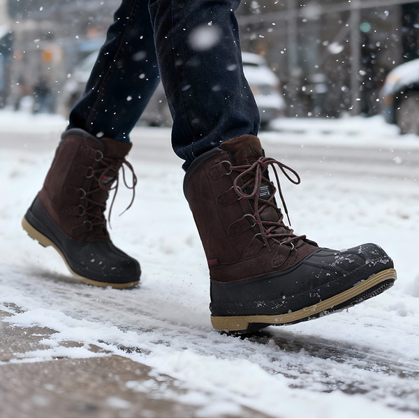 Men's Waterproof Winter Snow Boots - DARK BROWN BLACK - 6