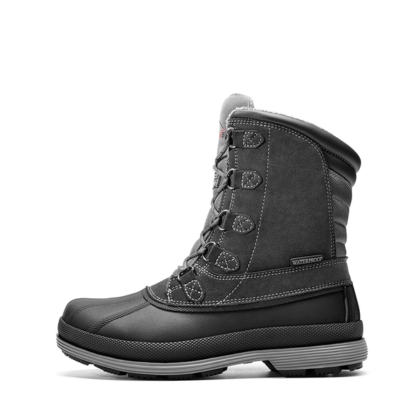 Men's Waterproof Winter Snow Boots - GREY-BLACK - 4