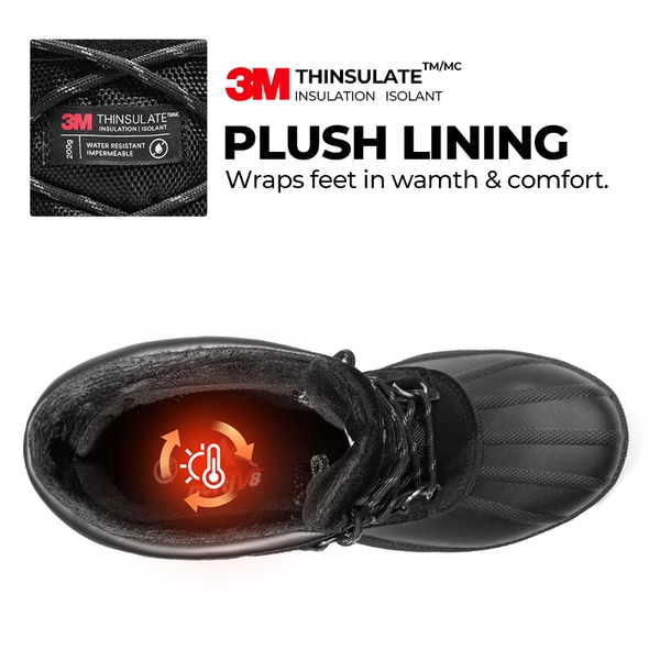 Men's Waterproof Winter Snow Boots - BLACK - 1