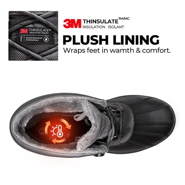 Men's Waterproof Winter Snow Boots - GREY-BLACK - 1