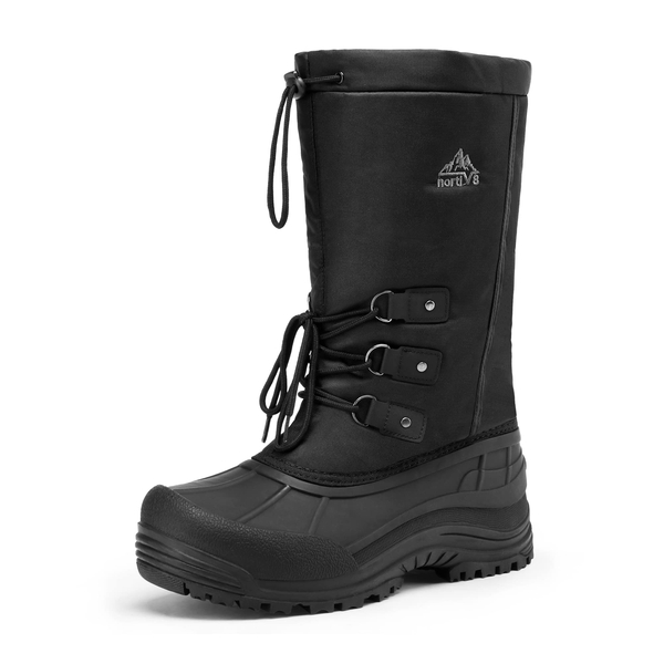 Men's Warm Waterproof Wind-Resistant Snow Boots - BLACK -  0