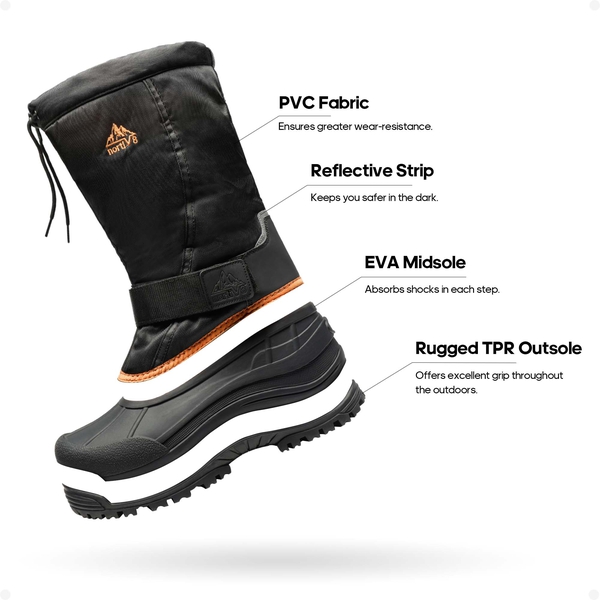 Men's Tall Winter Snow Boots - BLACK/ORANGE - 2