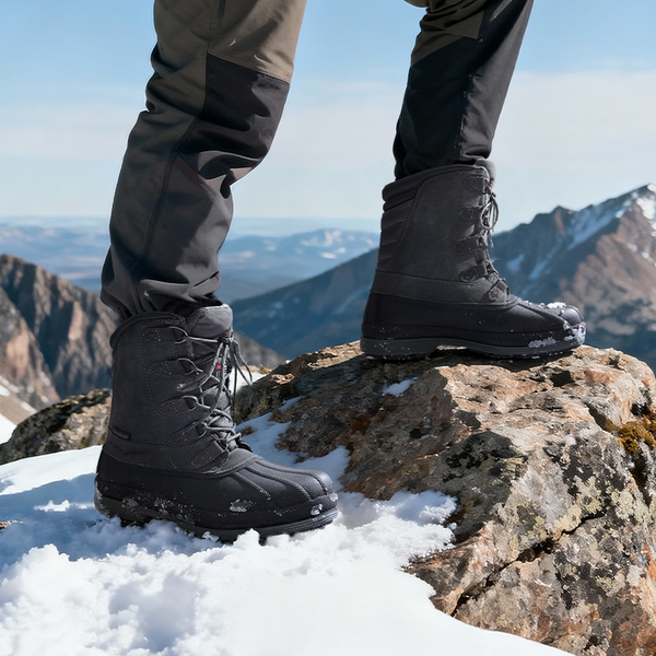 Men's Waterproof Winter Snow Boots - GREY-BLACK - 5