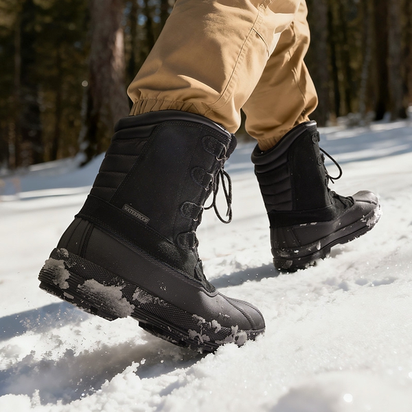 Men's Waterproof Winter Snow Boots - BLACK - 5