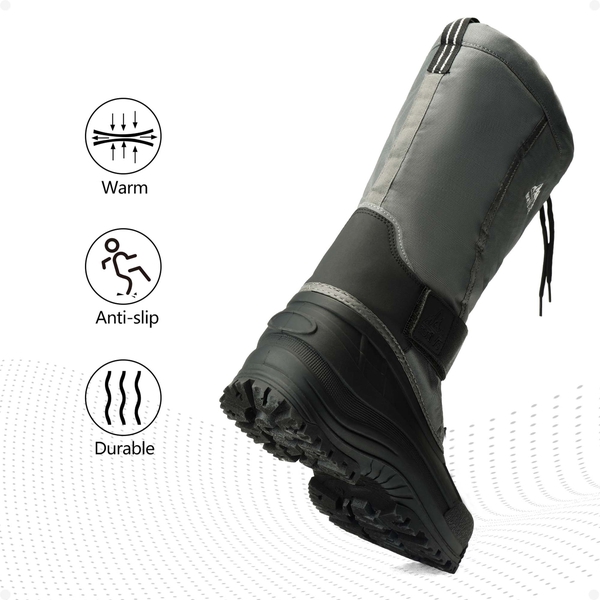 Men's Tall Winter Snow Boots - GREY/BLACK - 3