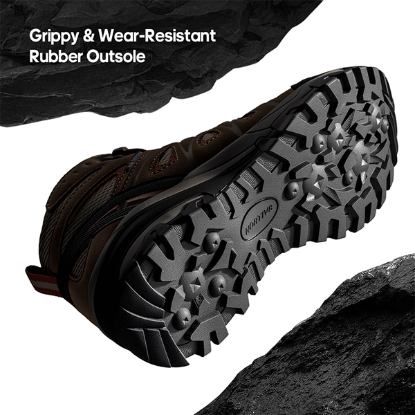 Women's Suede Waterproof Hiking Boots 【Wide Fit】 - BROWN - 7