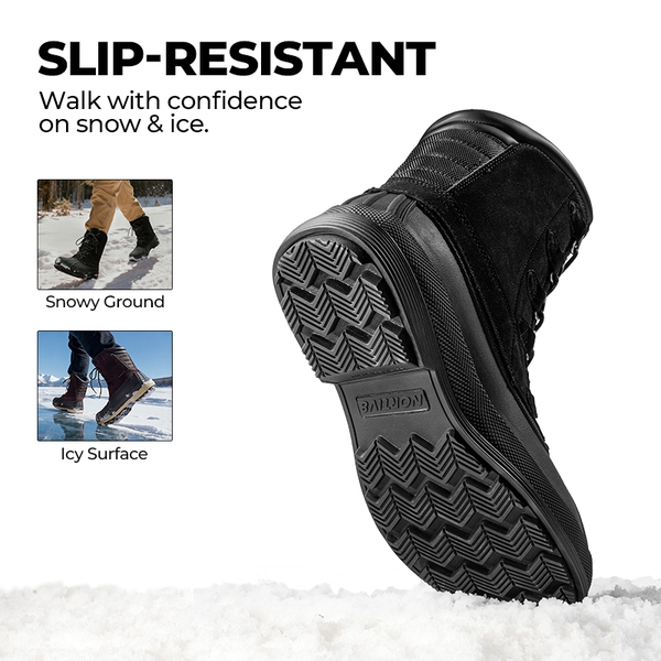 Men's Waterproof Winter Snow Boots - BLACK - 2