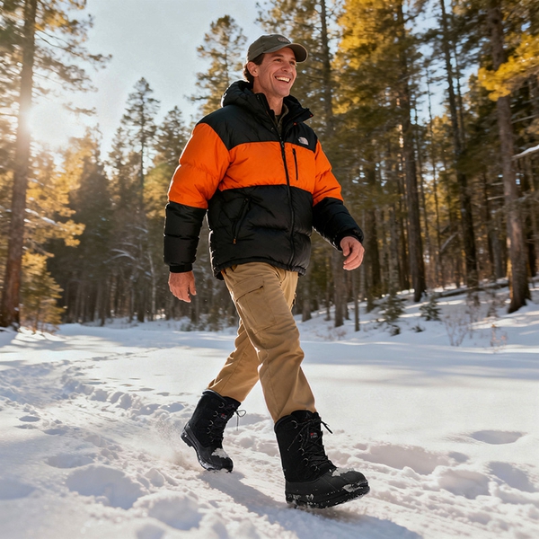 Men's Waterproof Winter Snow Boots - BLACK - 6