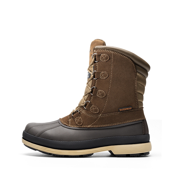 Men's Waterproof Winter Snow Boots - KHAKI BROWN - 4