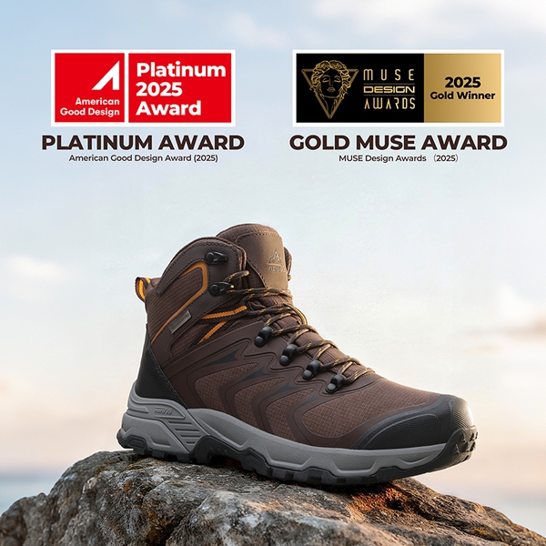 Men’s Waterproof High-Rebound Hiking Boots - BROWN - 2