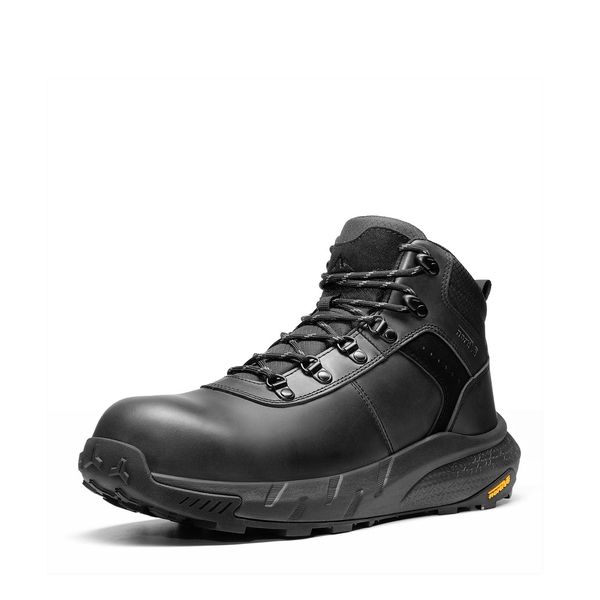 Men's Water-Resistant Nano Toe Work Boots - BLACK -  0