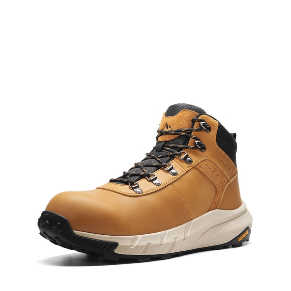 Men's Water-Resistant Nano Toe Work Boots - BROWN -  0