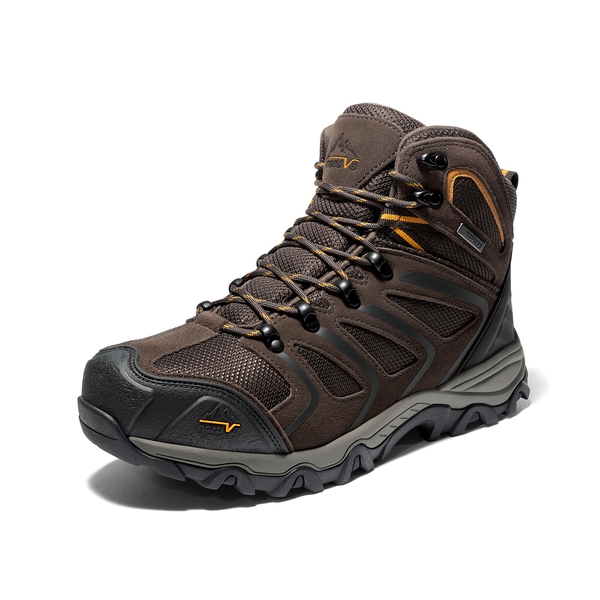 Men's Waterproof Steel Toe Cap Work Boots - BROWN -  0