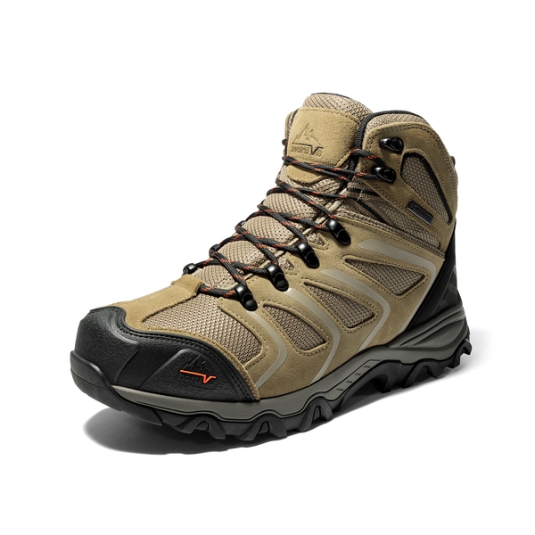 Men's Waterproof Steel Toe Cap Work Boots - TAUPE -  0