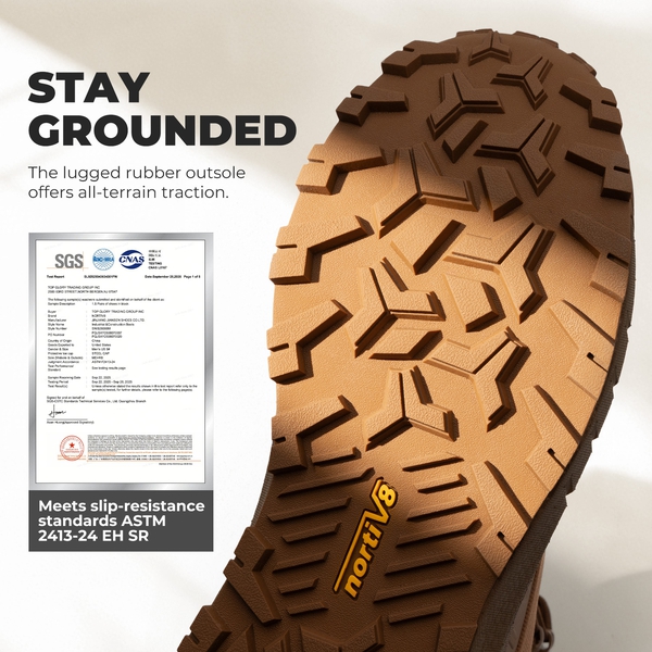 Men's Slip-Resistance Nano Toe Work Boots - COYOTE - 6