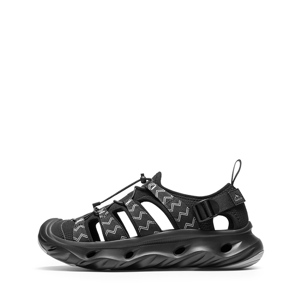 Men's Breathable Mesh Upper Water Sandals Shoes - BLACK - 1