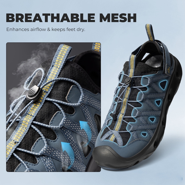 Men's Shock Absorption Comfortable Water Sandals Shoes - BLUE/BLACK - 5