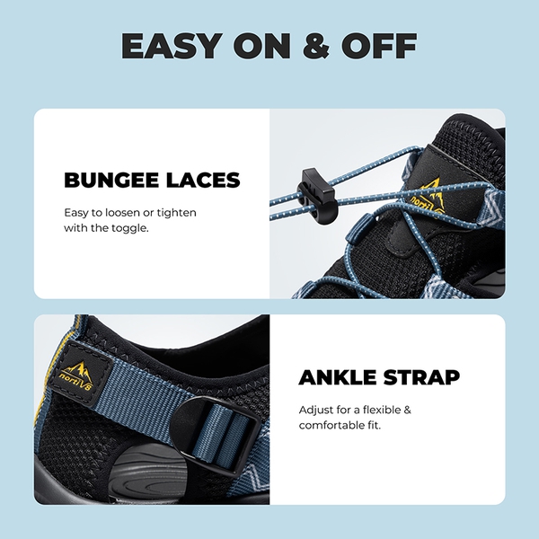 Men's Breathable Mesh Upper Water Sandals Shoes - BLUE/BLACK - 8