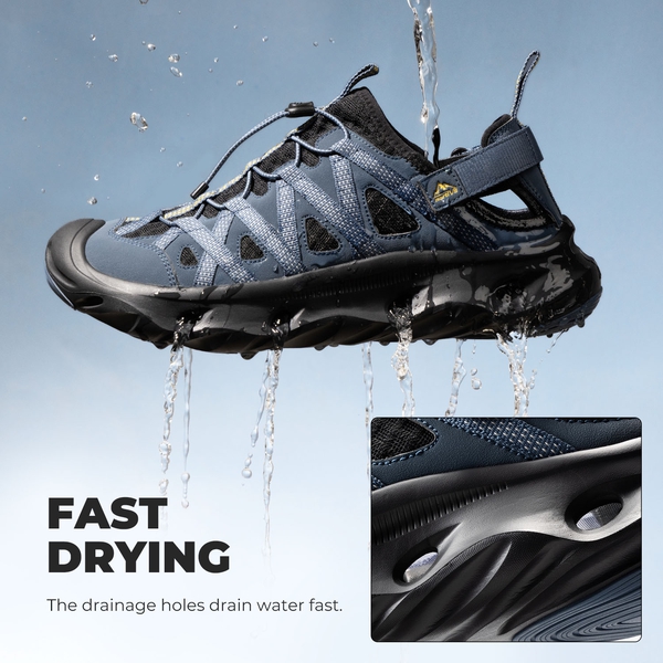 Men's Shock Absorption Comfortable Water Sandals Shoes - BLUE/BLACK - 4