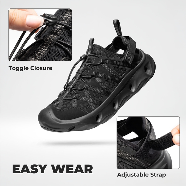 Men's Shock Absorption Comfortable Water Sandals Shoes - BLACK - 8