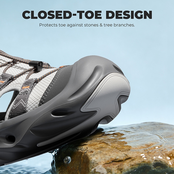 Men's Breathable Mesh Upper Water Sandals Shoes - GREY - 7